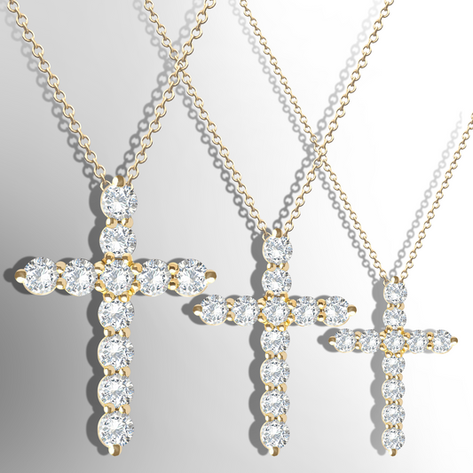 Cross Pendant with Lab-Grown Diamonds in 9ct Gold Range