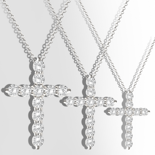 Cross Pendant with Lab-Grown Diamonds in 9ct Gold Range