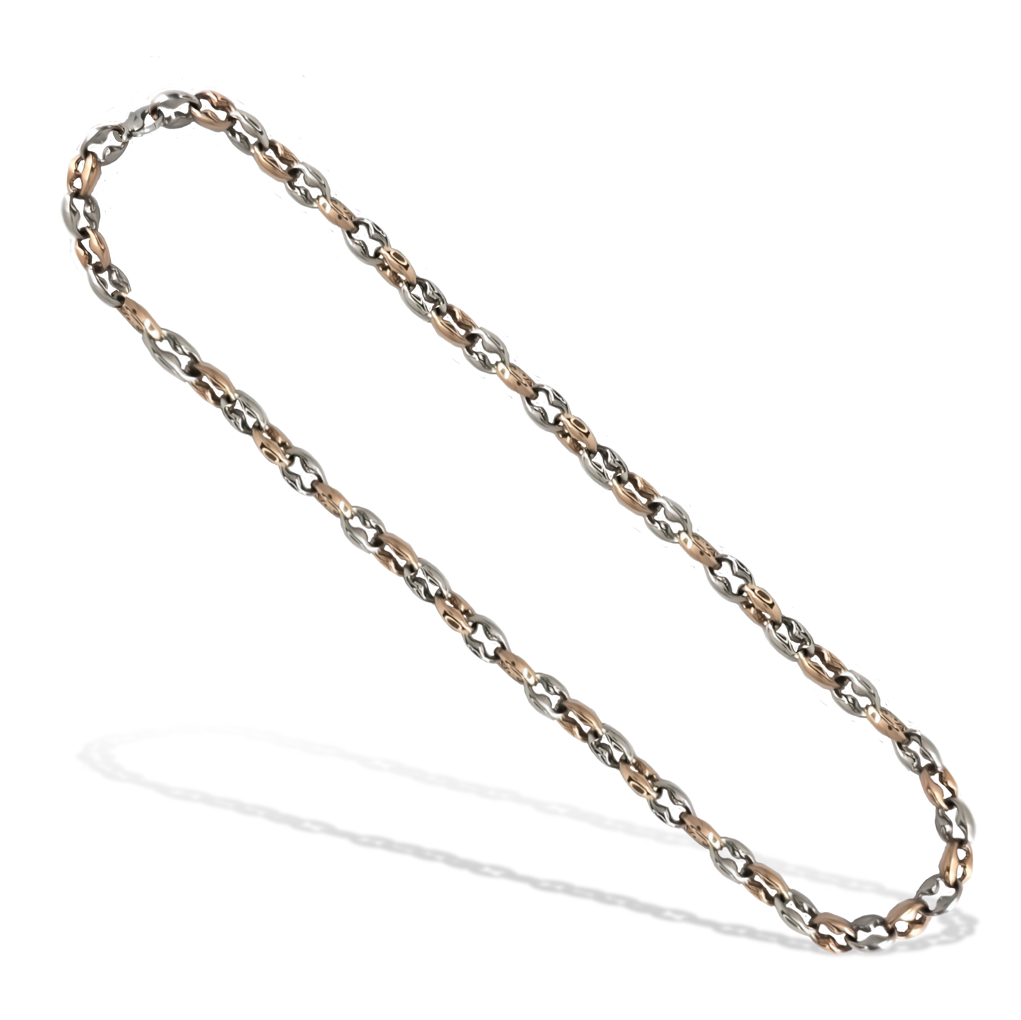 45cm Gucci Link Chain in Rose and White Gold