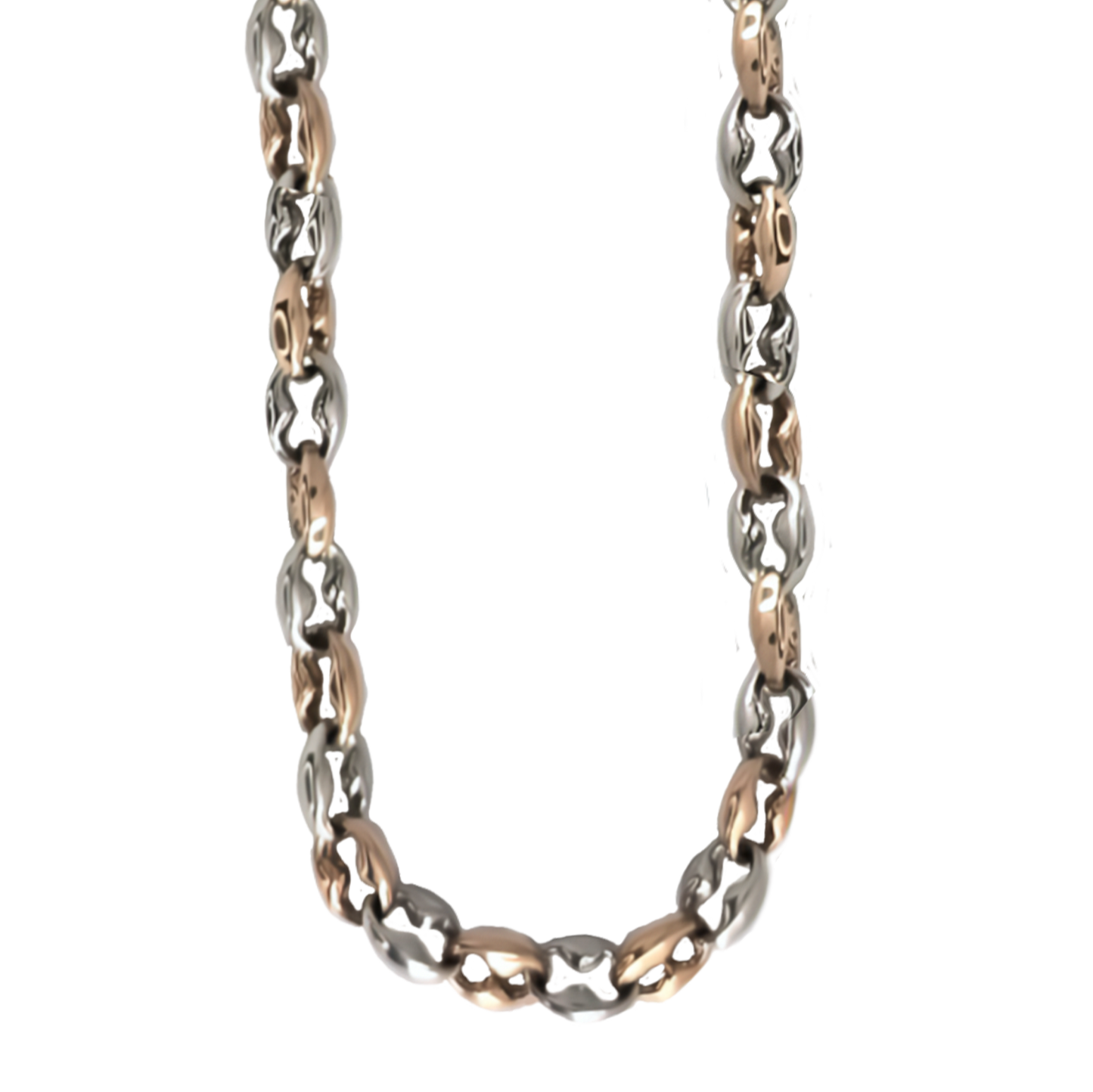 45cm Gucci Link Chain in Rose and White Gold