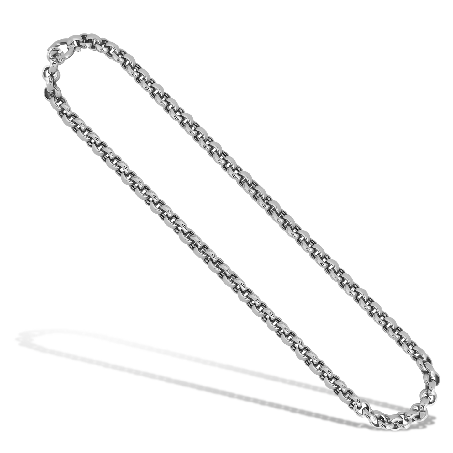 45cm Belcher Link Necklace in 9ct White Gold