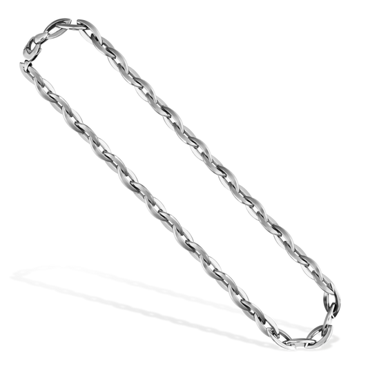 50cm Marquise Link Chain in 9ct White Gold