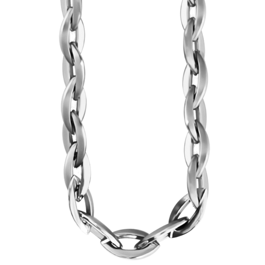 50cm Marquise Link Chain in 9ct White Gold