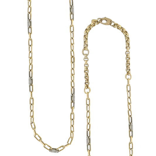 45cm Belcher Paperclip Link Chain in 9ct Yellow Gold