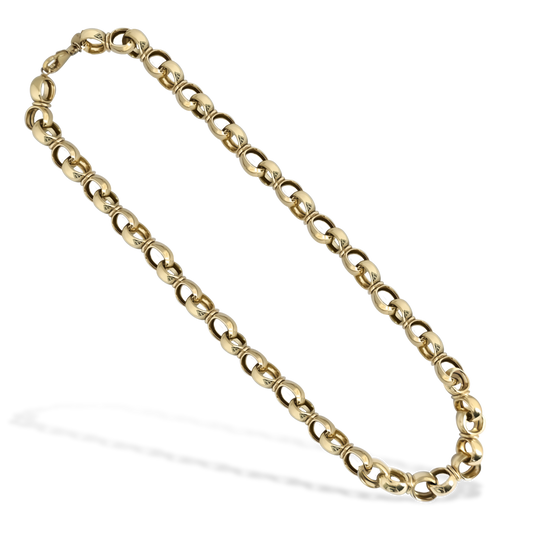 50cm Linked Belcher Link Chain in 9ct Yellow Gold