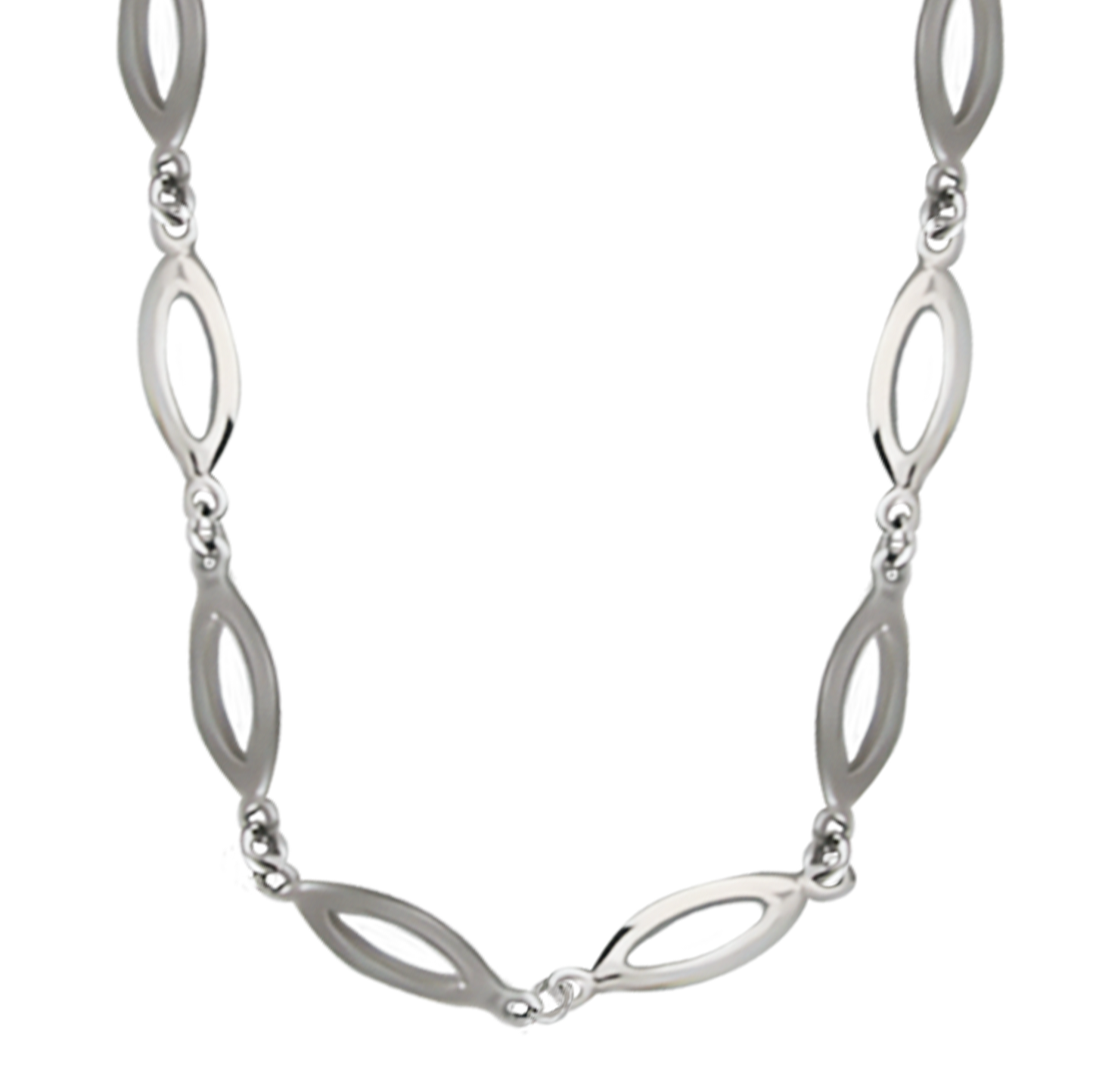 45cm Marquise Link Chain in 9ct White Gold
