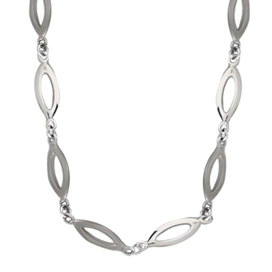 45cm Marquise Link Chain in 9ct White Gold