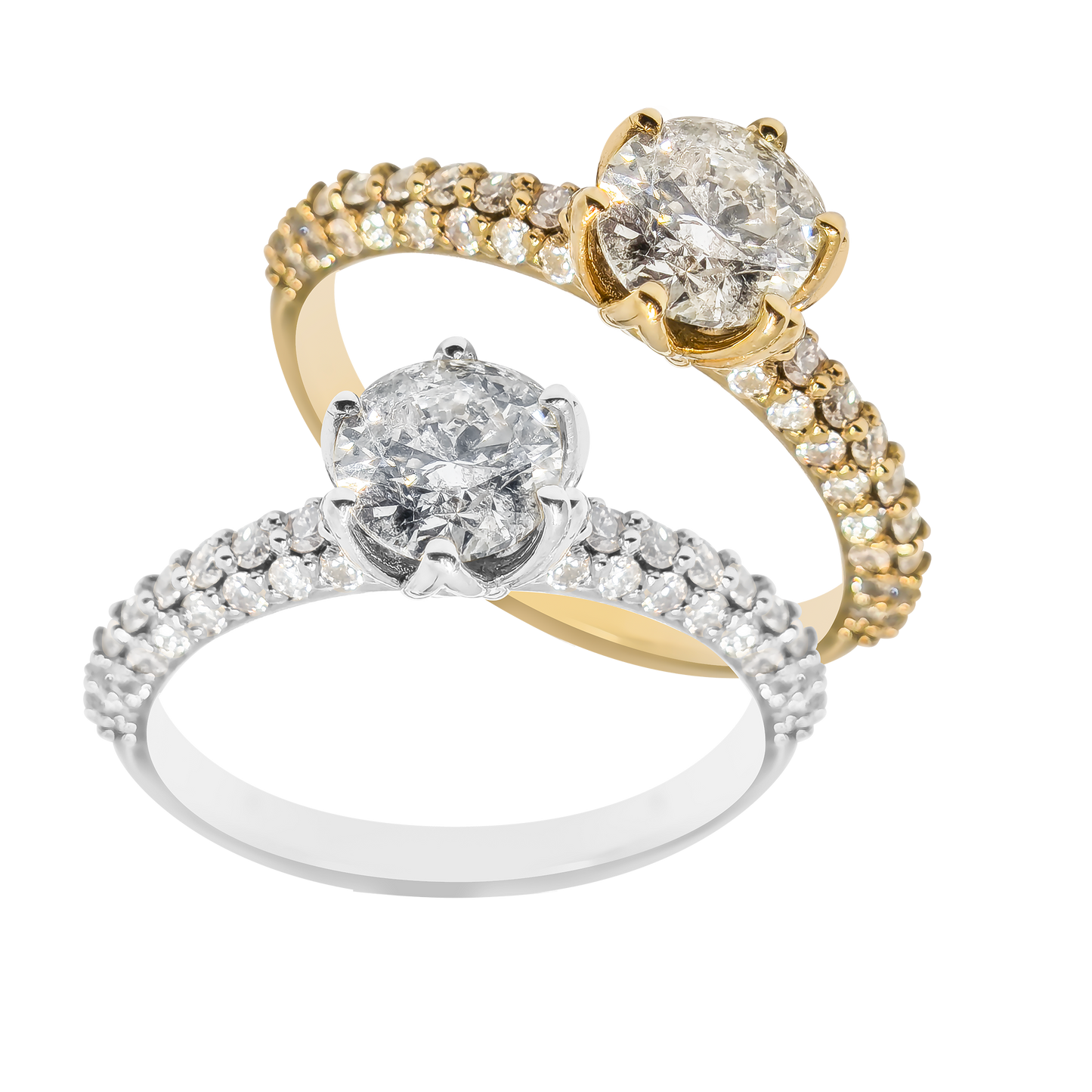 1.05ct Natural Diamond Protea Claw Wedding Band in 18ct Gold