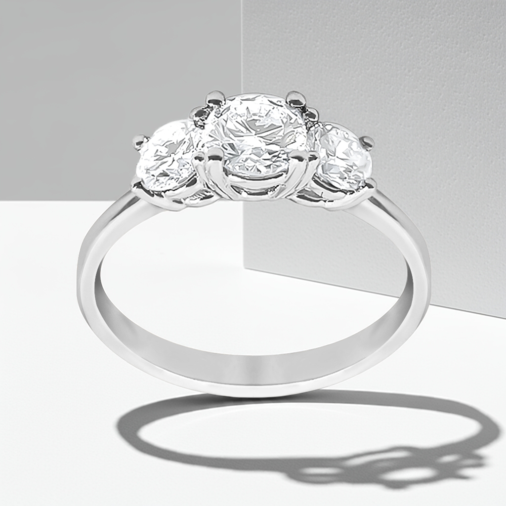 SALE: 1.00ct Lab-Grown Diamond Trilogy Engagement Ring in 9ct Gold