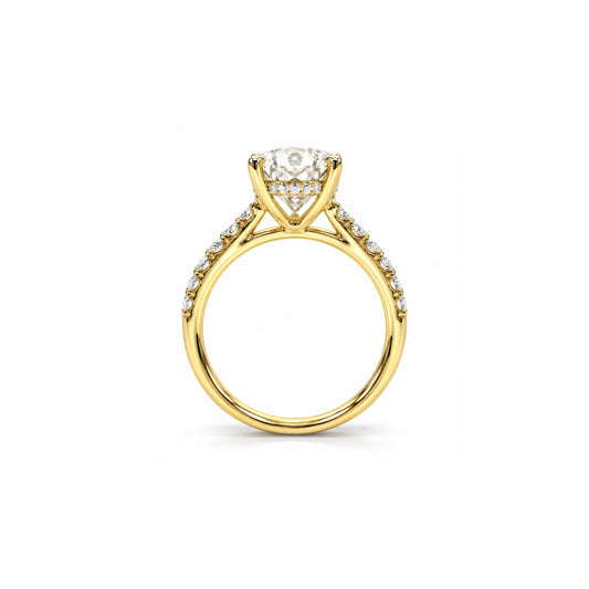5.75ct 9ct Yellow Gold Oval Lab Grown Diamond Ring