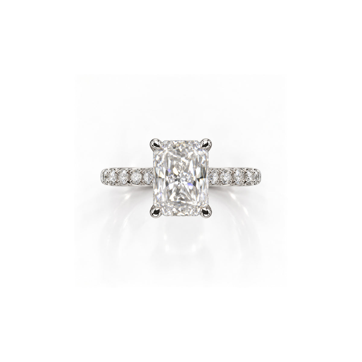 9ct White Gold 3.63ct Emerald Cut Lab Grown Diamond Ring