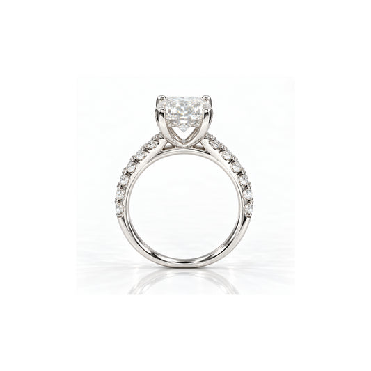 9ct White Gold 3.63ct Emerald Cut Lab Grown Diamond Ring