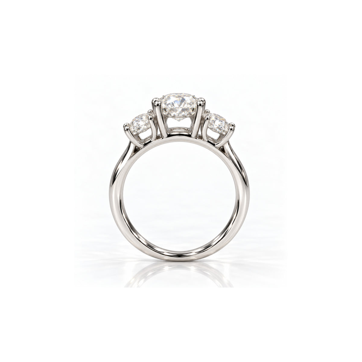 9ct White Gold 3.00ct Oval Lab Grown Diamond Trilogy Ring