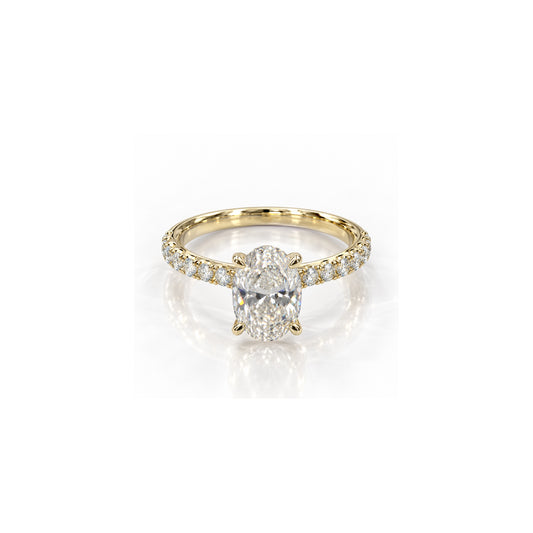 9ct Yellow Gold 2.50ct Oval Lab Grown Diamond Ring