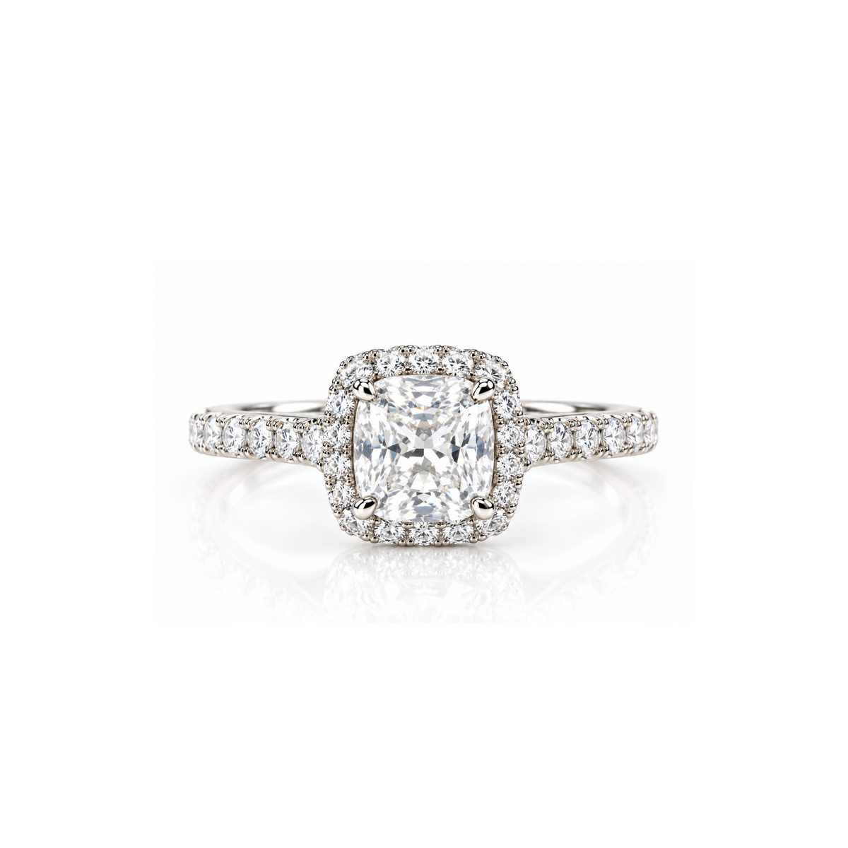9ct Yellow Gold 2.57ct Oval Lab Grown Diamond Halo Ring
