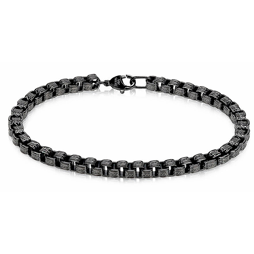 ARZ Steel Black Box Link Bracelet