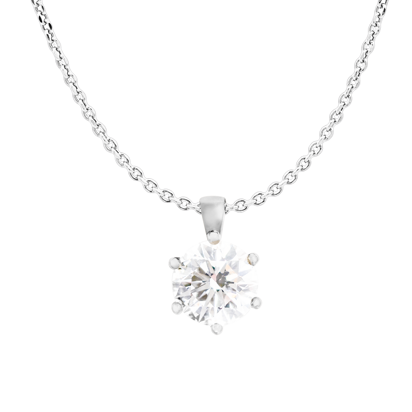 2.02ct Lab-Grown Diamond Six Claw Solitaires Pendants in 9ct Yellow Gold