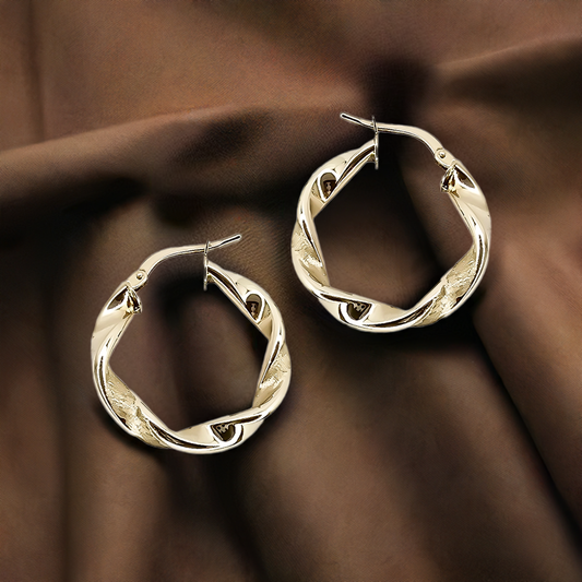 13mm Twist Eternity Hoops in 9ct Yellow Gold