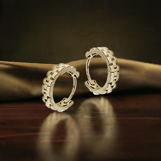 14mm Link Chain Hoop Earrings in 9ct Yellow Gold