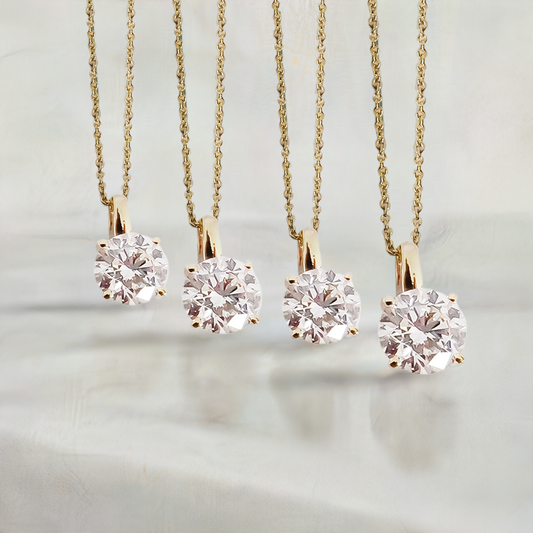 Lab-Grown Diamond Solitaires Pendants in 9ct Yellow Gold
