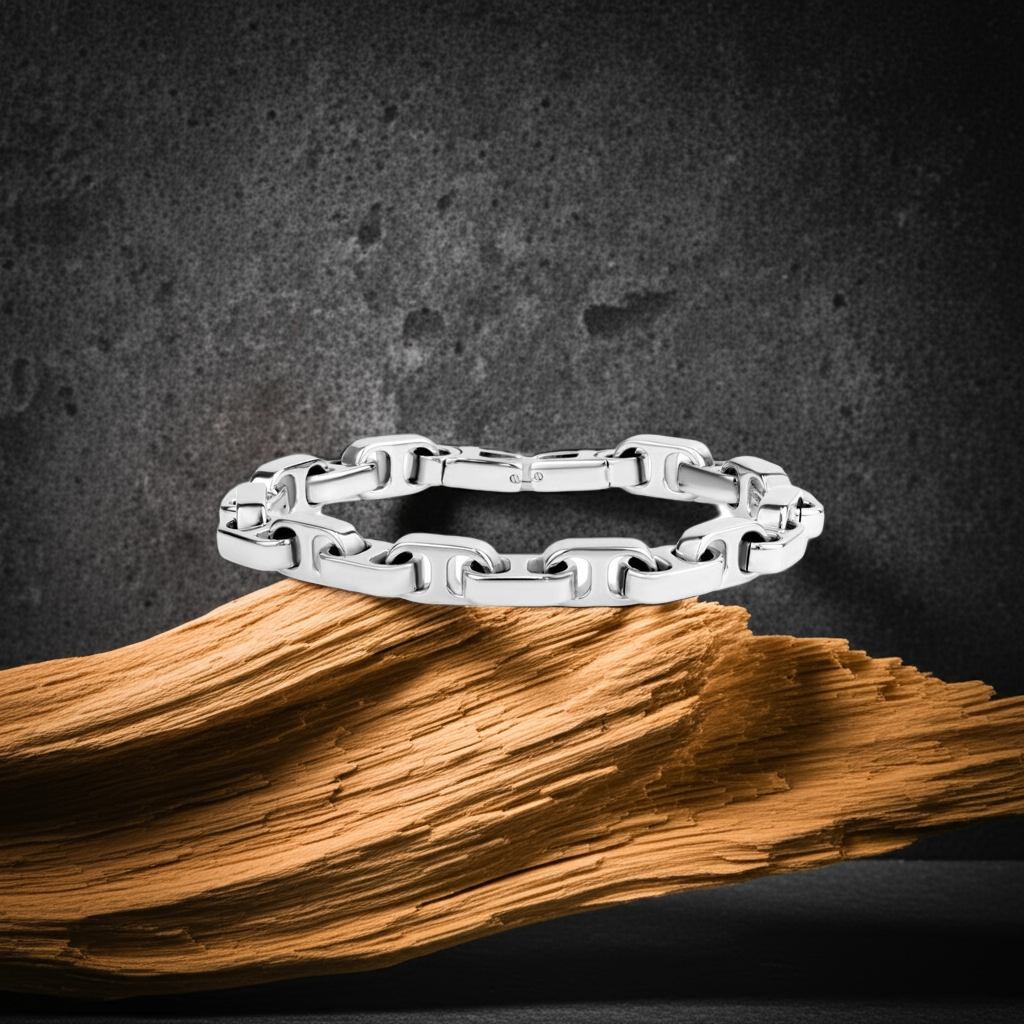 ARZ Steel 7mm Anchor Link Bracelet