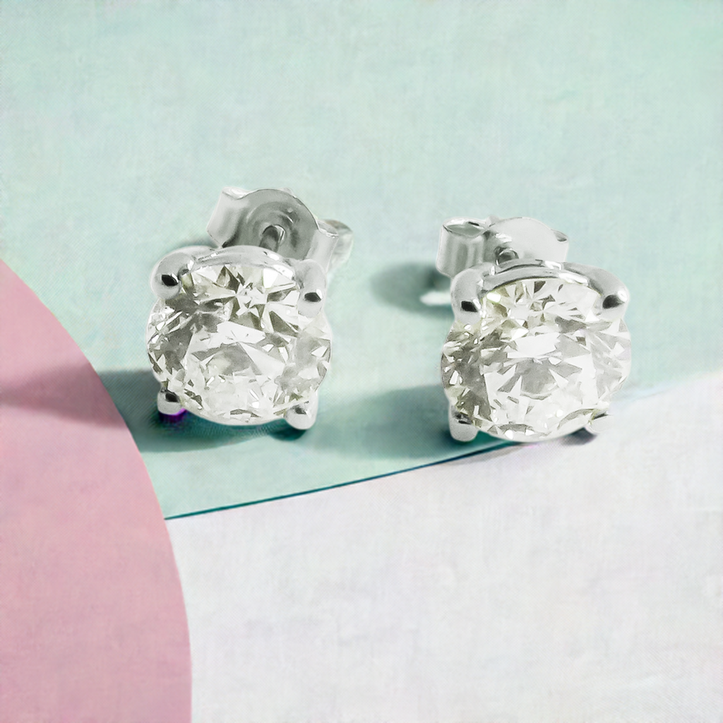 MOTHERS DAY SALE: Lab-Grown Diamond Solitaire Studs in 9ct White Gold