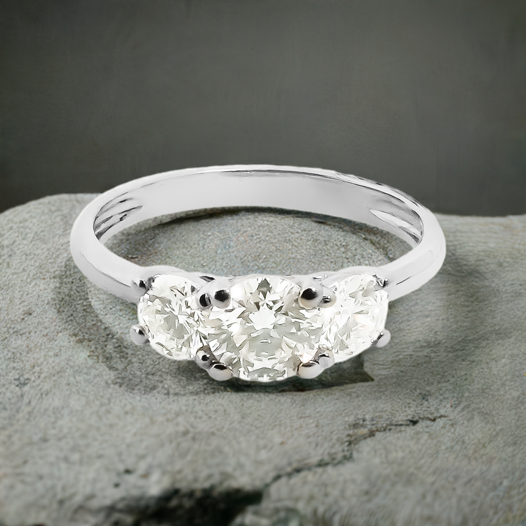 1.50ct Lab-Grown Diamond Trilogy Engagement Ring in 9ct White Gold
