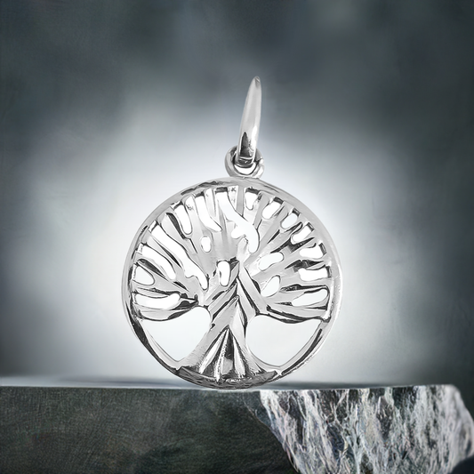 12mm Tree of Life Pendant in 9ct White Gold