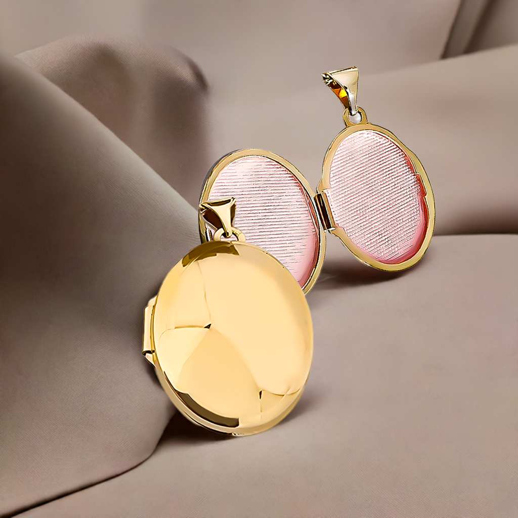 20mm Plain Locker Pendant in 9ct Yellow Gold