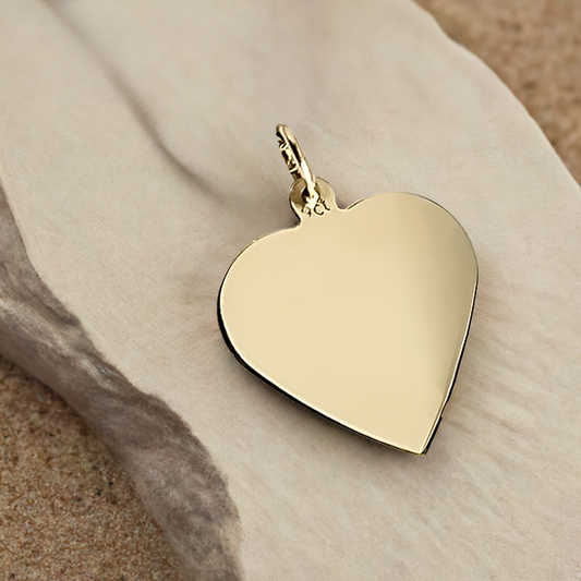 17mm Engravable Heart Pendant in 9ct Yellow Gold