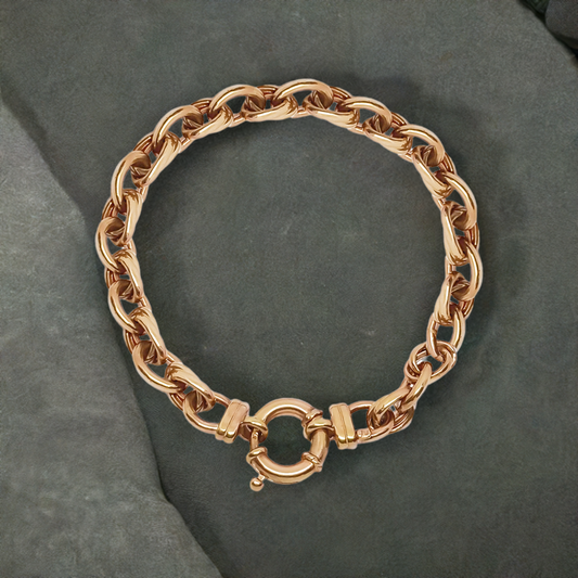 20cm Double Oval Link Bracelet in 9ct Rose Gold