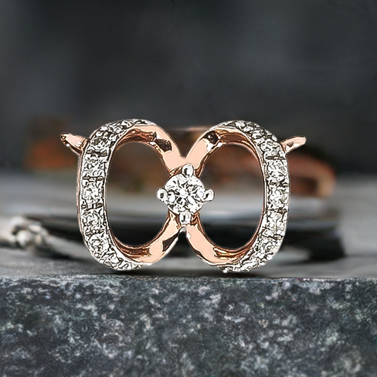 0.09ct Diamond Infinity Pendant in 9ct Rose Gold on Chain