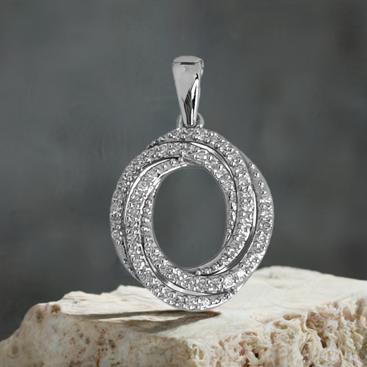 0.25ct Diamond Tri Circle of Life in 9ct White Gold on Chain