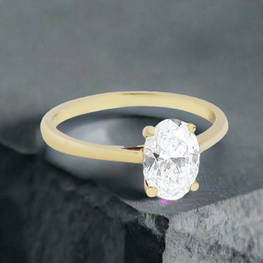 1.00ct Lab-Grown Oval Diamond Engagement Ring in 9ct Gold