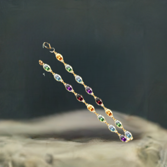 Tutti Frutti Oval Gemstone Bracelet in 9ct Yellow Gold