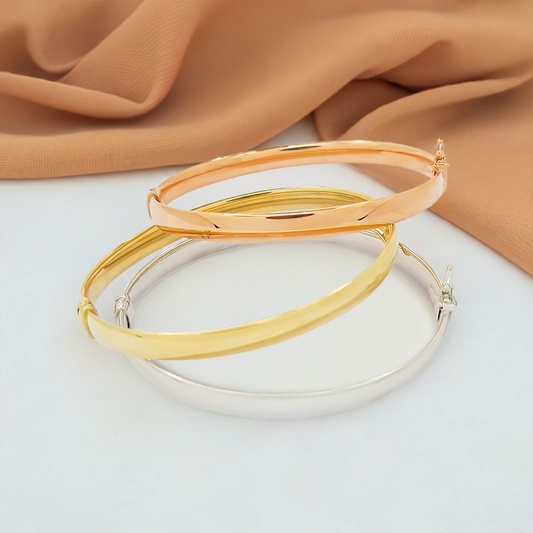 6mm Plain Stackable Bangle Bracelet in 9ct White Gold