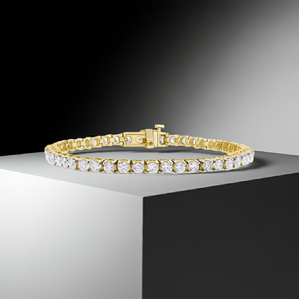 5.04ct Lab-Grown Diamond Tennis Bracelet in 9ct Yellow Gold