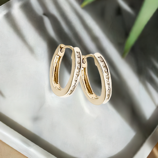 15mm Diamond Eternity Hoop Earring in 9ct Yellow Gold