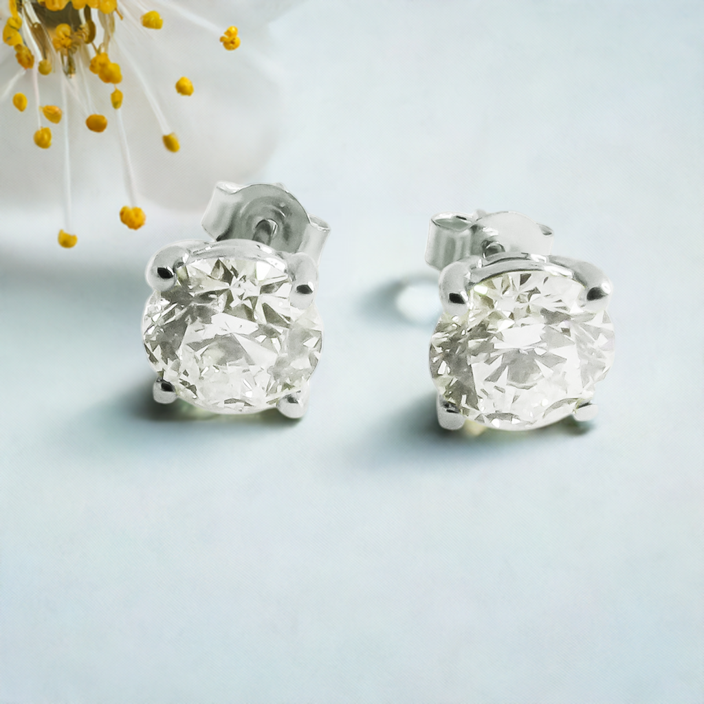 MOTHERS DAY SALE: Lab-Grown Diamond Solitaire Studs in 9ct White Gold