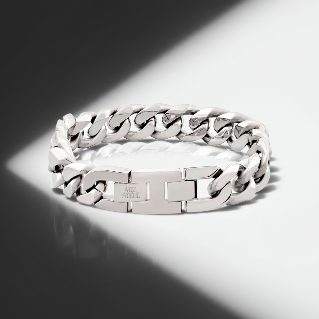 ARZ Steel 14mm Cuban Link Bracelet