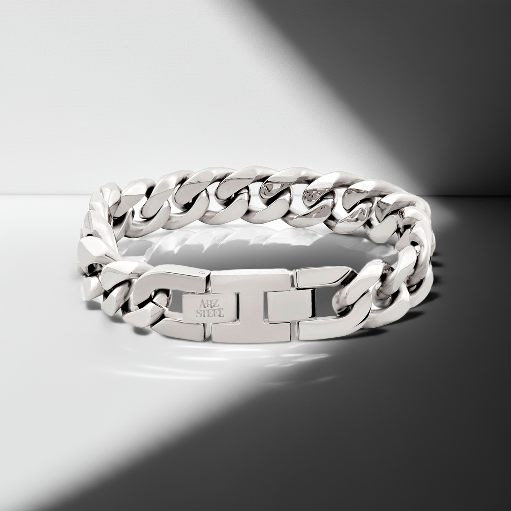 ARZ Steel 14mm Cuban Link Bracelet