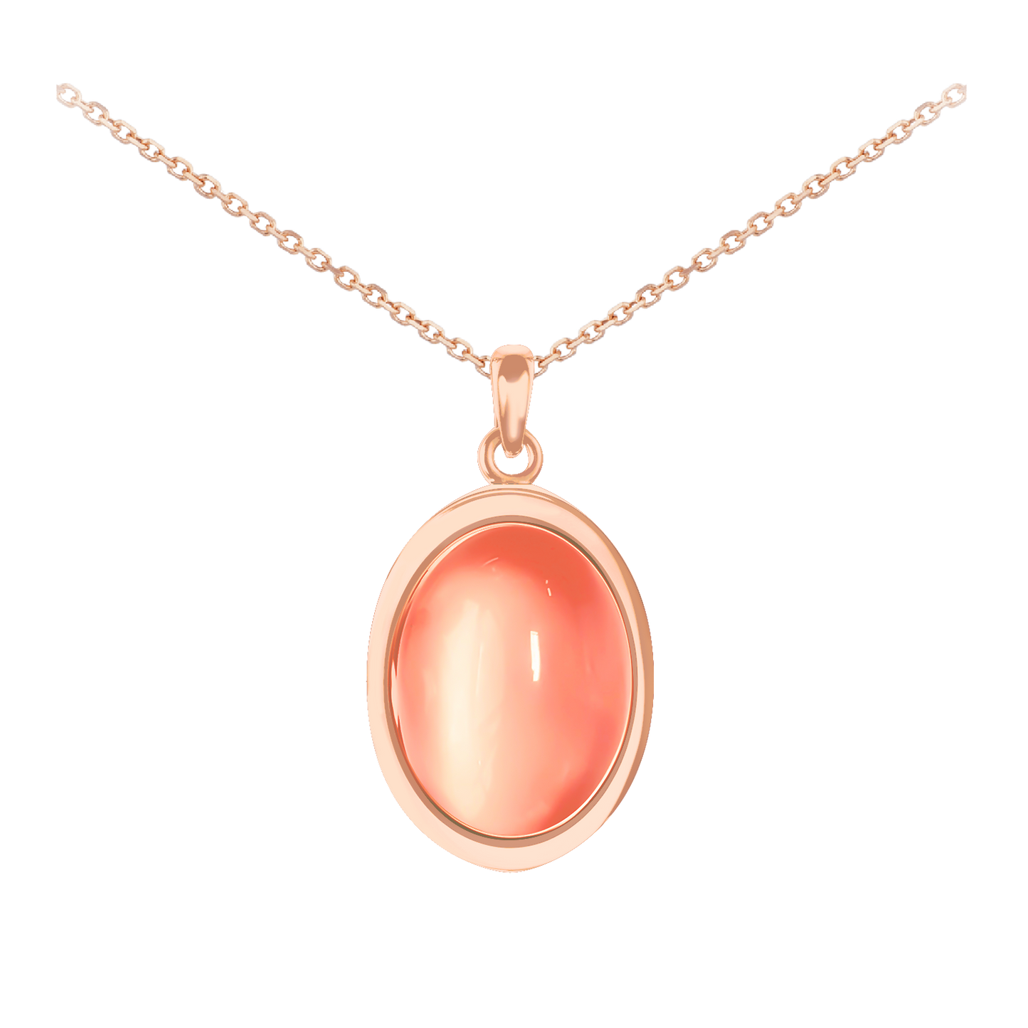 Oval Rose Quartz set in 9ct Rose Gold