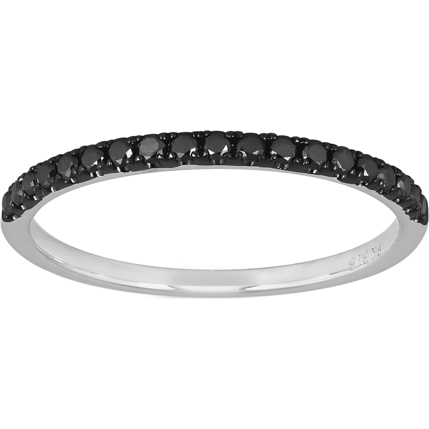 0.19ct Black Diamond Eternity Wedding Band in 9ct White Gold