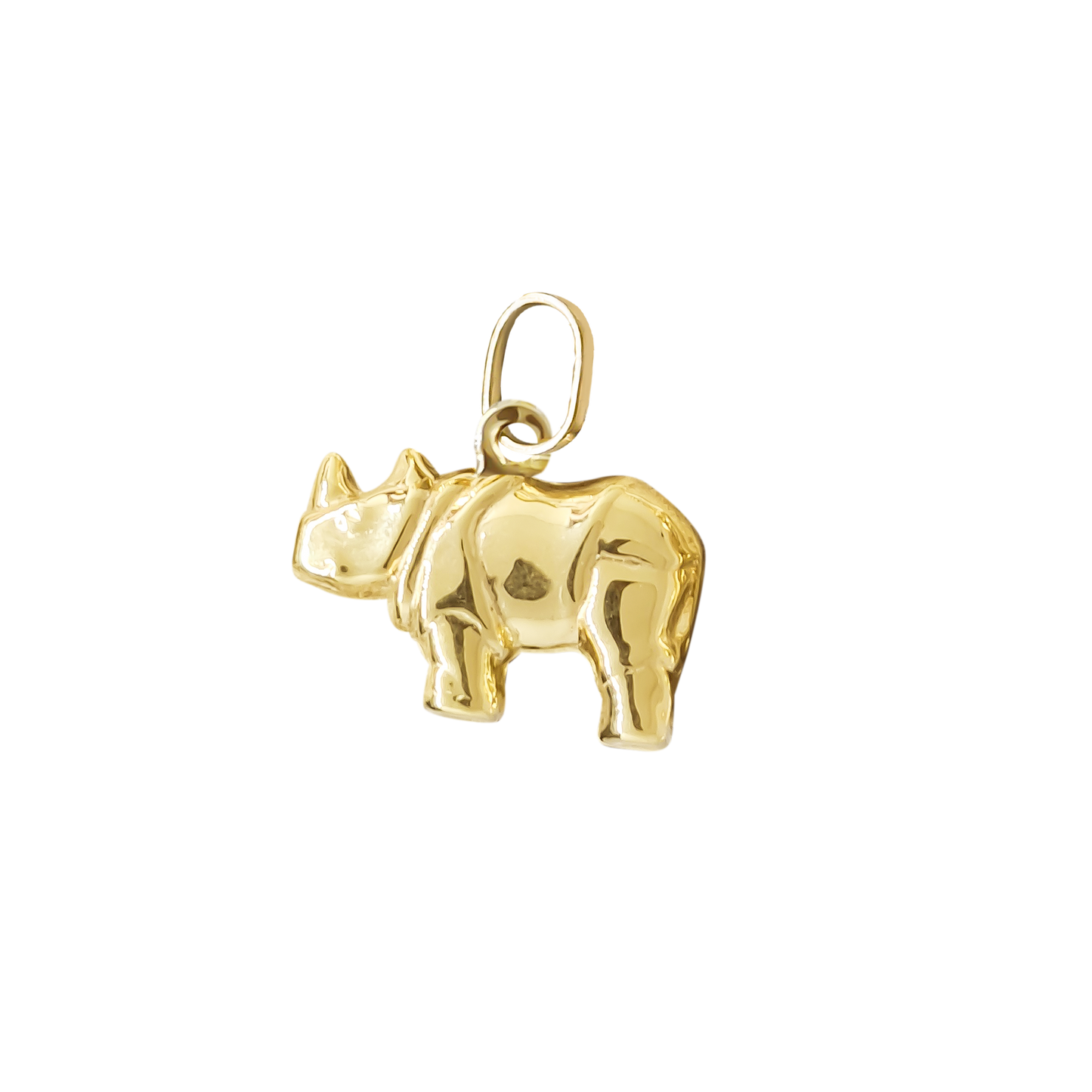 12mm African Rhino Charm 9ct Yellow Gold