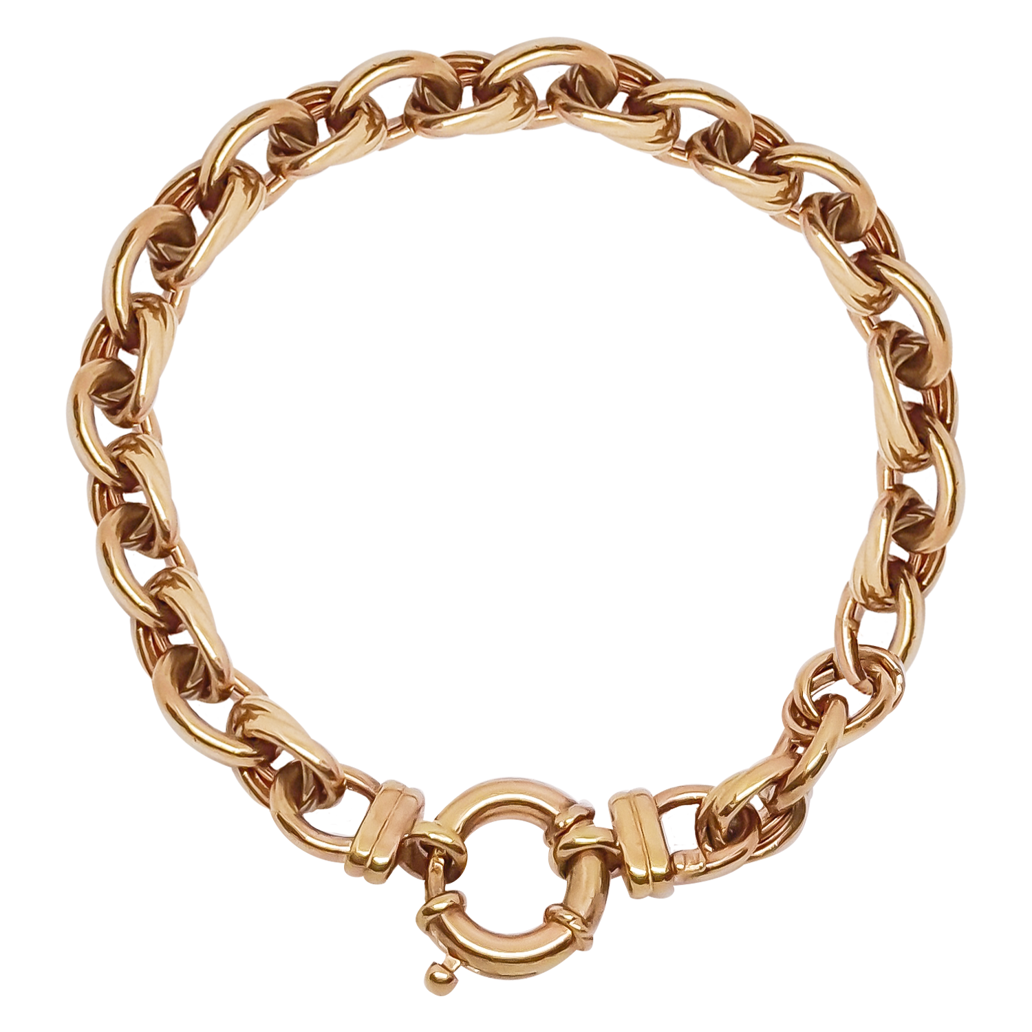 Double Oval Link Bracelet in 9ct Rose Gold.