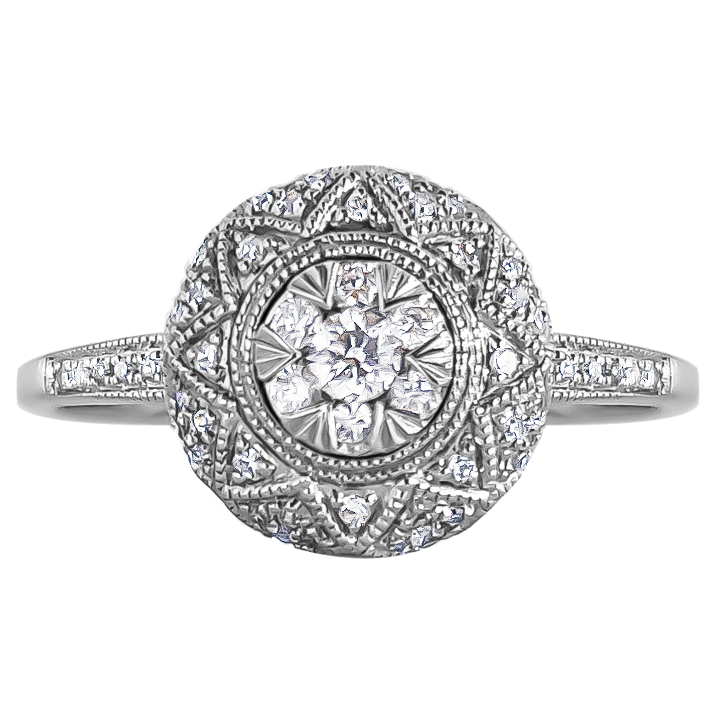 0.30ct Pan African Basket Wedding Ring in 9ct White Gold