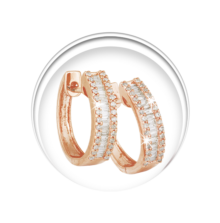 Indulge in the timeless elegance of rose gold with our collection of earrings and hoops for ladies.