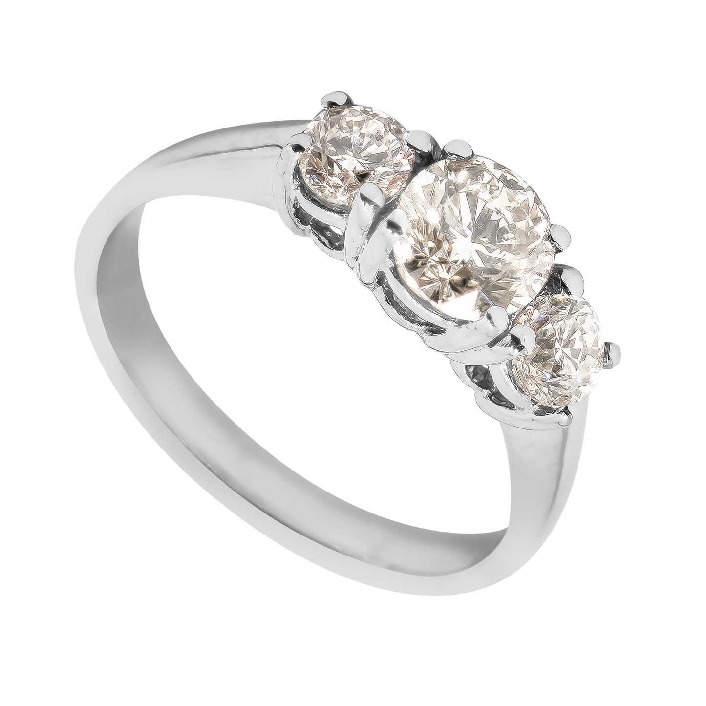 SALE: 1.02ct Natural Diamond Classic Trilogy Wedding Band in 18ct White Gold
