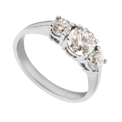 SALE: 1.02ct Natural Diamond Classic Trilogy Wedding Band in 18ct White Gold