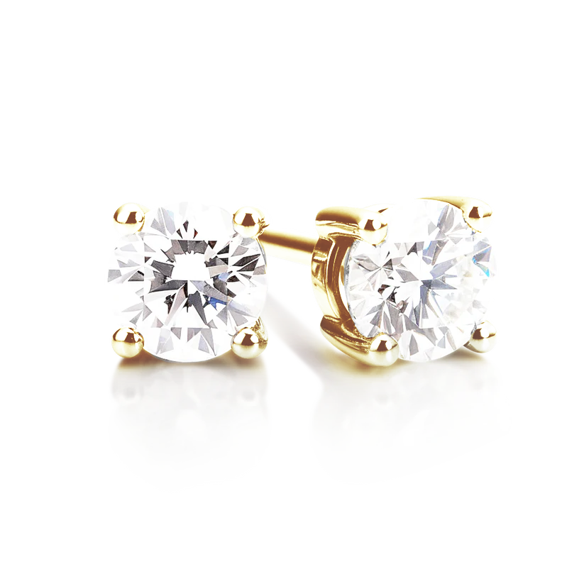 Lab-Grown Diamond Solitaire Studs in 9ct Yellow Gold